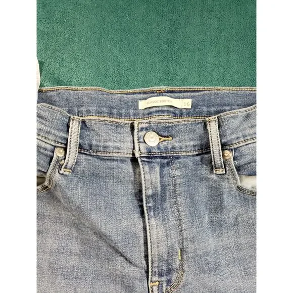 Levis Jeans Size 16 Womens Blue Pants Ladies Stretch Classic Mid Rise Bootcut - Picture 7 of 15